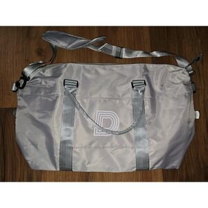 Initial Travel Duffel Bag Sports Gym Letter D Gray Monogram Weekender Bag NEW